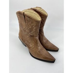 Charlie 1 Horse Boots Womens 5.5 Brown Leather Western Ankle Pointed Toe Cowgirl